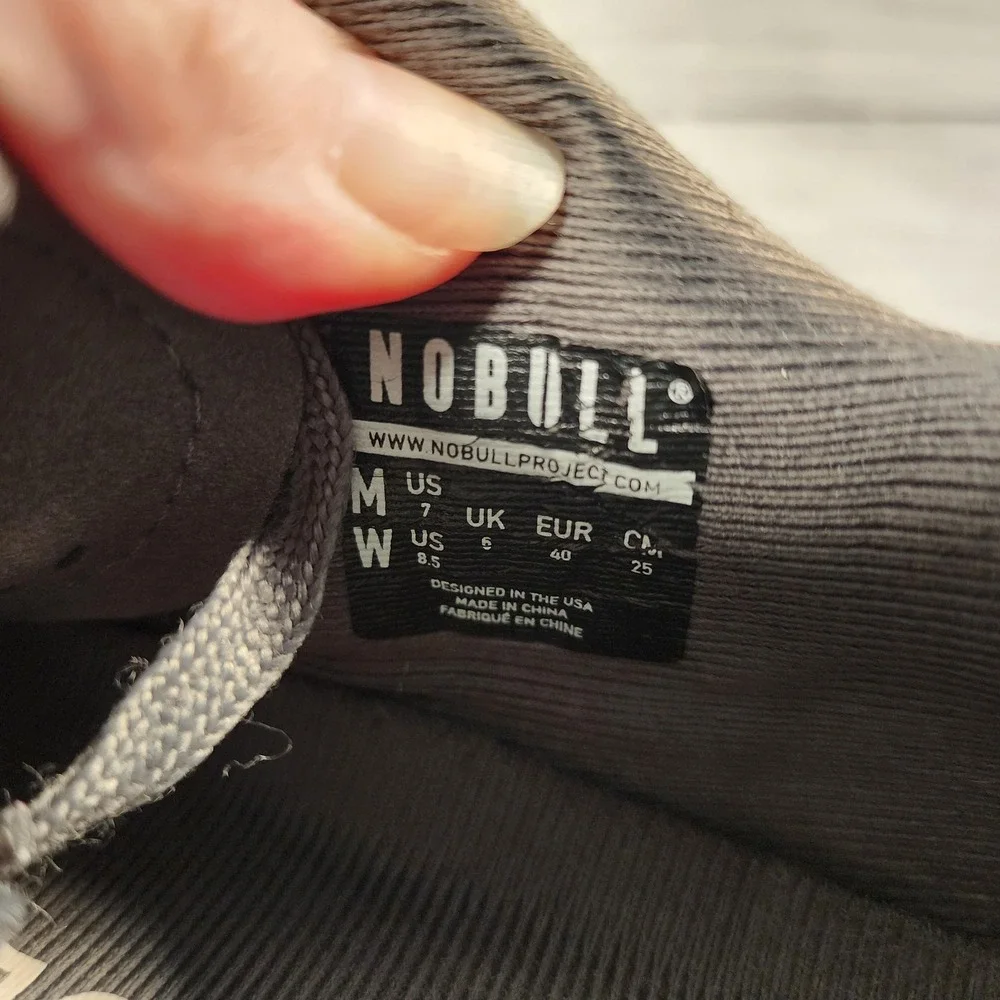 NOBULL SuperFabric Trainer Grey Gum Sole Womens 8.5 Mens 7 Cross Training Shoes